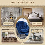 Chaise longue capitonnée en coton épais avec pouf pliant