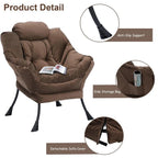 Chaise longue capitonnée en coton épais avec pouf pliant