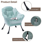 Chaise longue capitonnée en coton épais avec pouf pliant