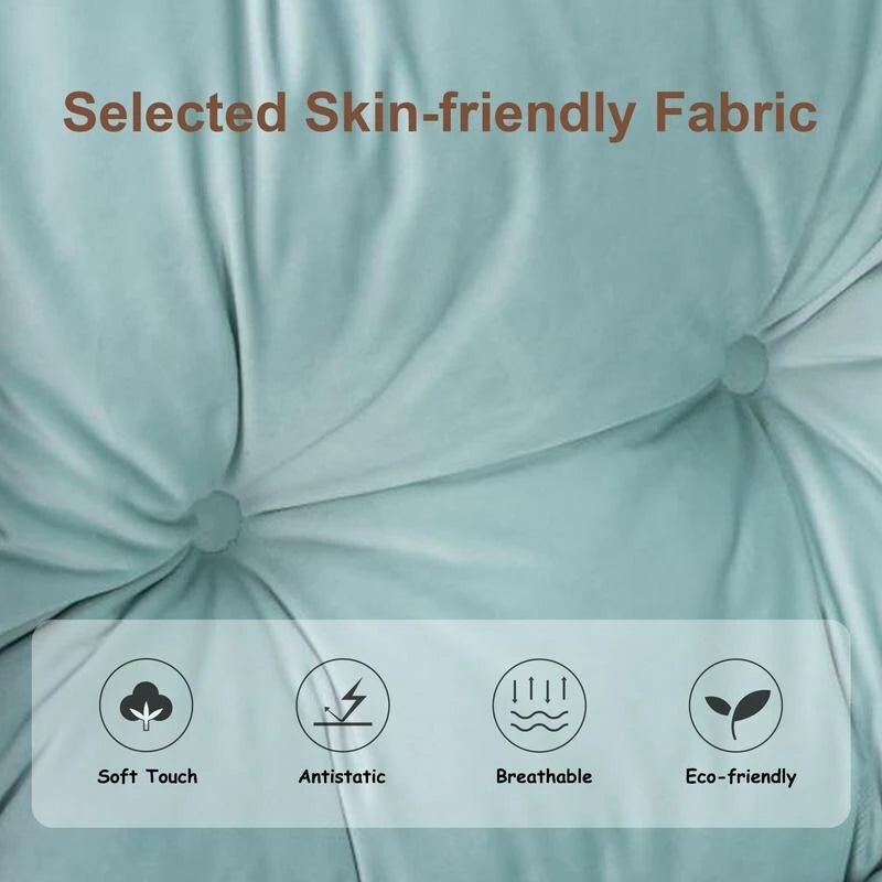 Modern Cotton Thick Padded Lazy Chair With Folding Ottoman