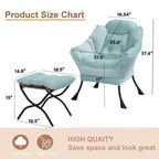 Chaise longue capitonnée en coton épais avec pouf pliant
