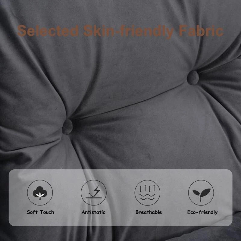 Modern Cotton Thick Padded Lazy Chair With Folding Ottoman