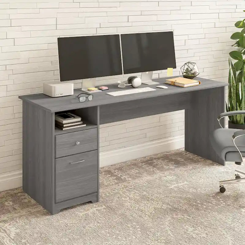 Home office computer desk with drawers