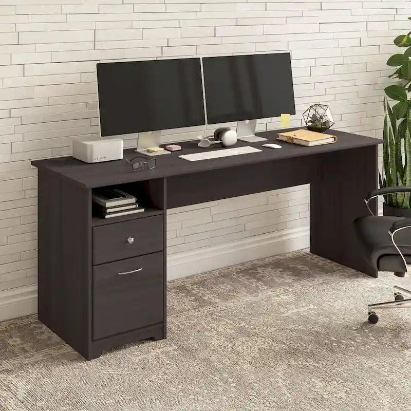 Home office computer desk with drawers