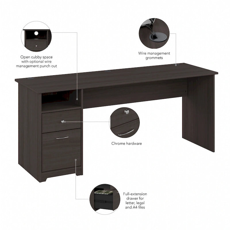 Home office computer desk with drawers