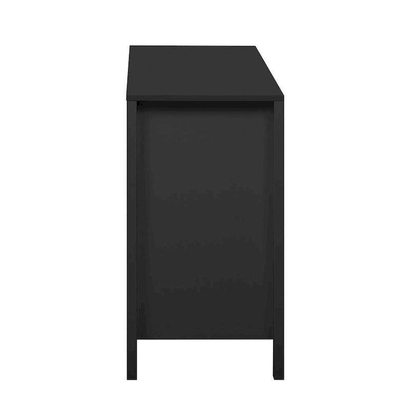 Entryway Cabinet with Wave Design-3 Adjustable Shelves,3 Drawers & Soft-Close Doors,Storage Console Table with Metal Handles