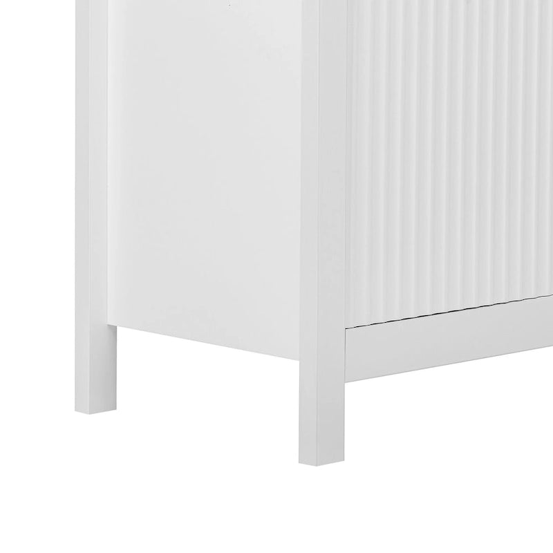 Entryway Cabinet with Wave Design-3 Adjustable Shelves,3 Drawers & Soft-Close Doors,Storage Console Table with Metal Handles