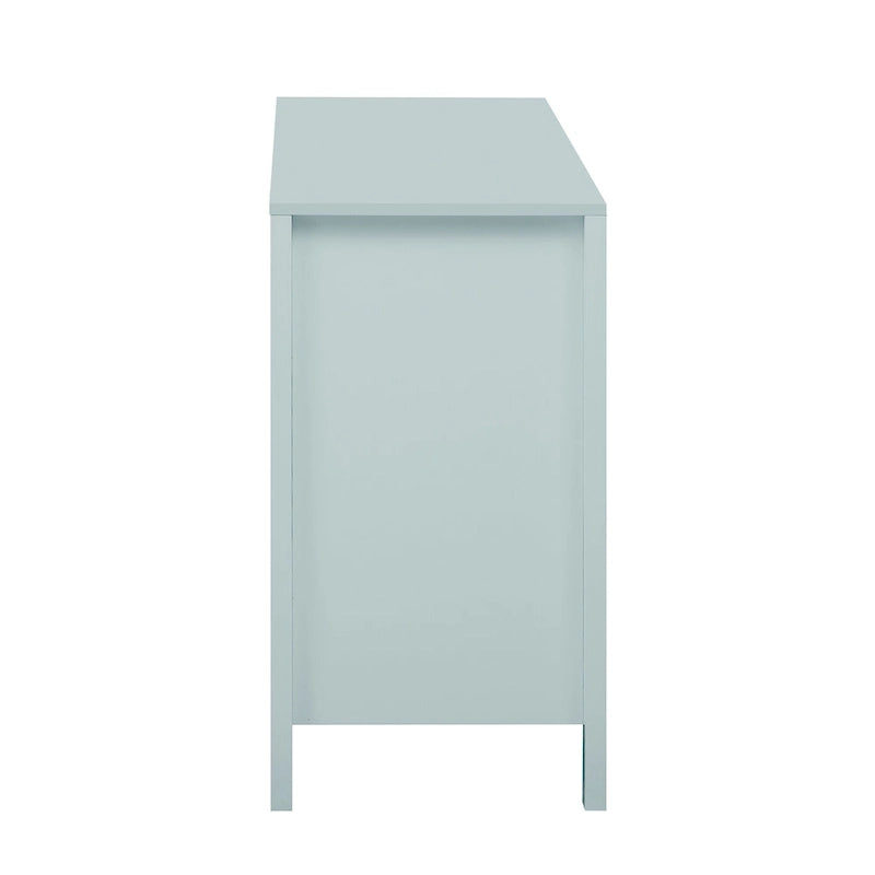 Entryway Cabinet with Wave Design-3 Adjustable Shelves,3 Drawers & Soft-Close Doors,Storage Console Table with Metal Handles