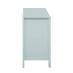 Meuble d'entrée avec motif ondulé - 3 étagères réglables, 3 tiroirs et portes à fermeture douce, console de rangement avec poignées métalliques