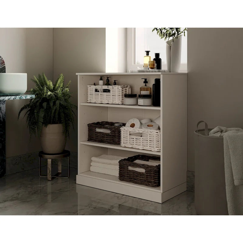100% Solid Wood 32 Bathroom Cabinet with Adjustable Shelves