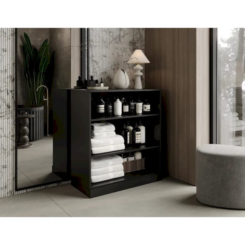 100% Solid Wood 32 Bathroom Cabinet with Adjustable Shelves