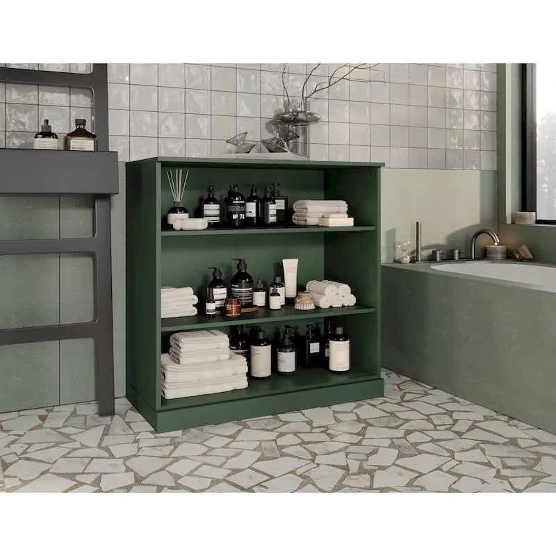 100% Solid Wood 32 Bathroom Cabinet with Adjustable Shelves