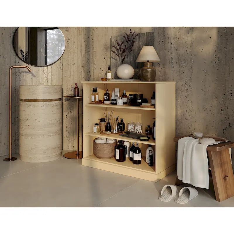 100% Solid Wood 32 Bathroom Cabinet with Adjustable Shelves