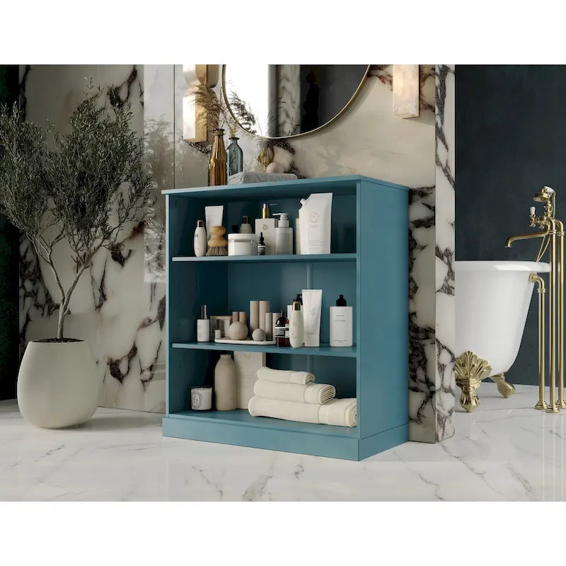 100% Solid Wood 32 Bathroom Cabinet with Adjustable Shelves