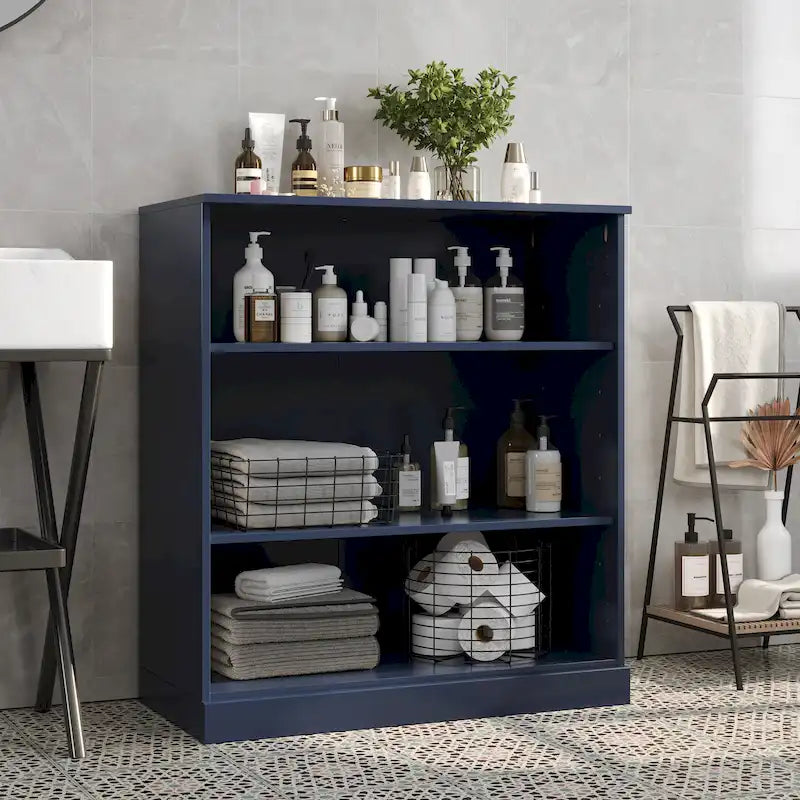 100% Solid Wood 32 Bathroom Cabinet with Adjustable Shelves