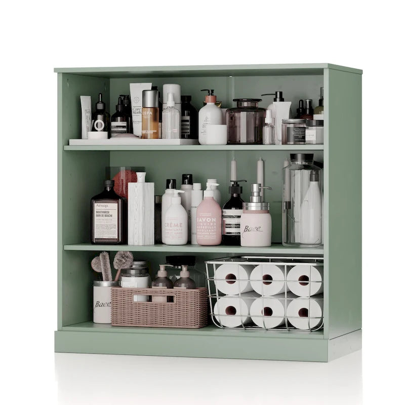 100% Solid Wood 32 Bathroom Cabinet with Adjustable Shelves