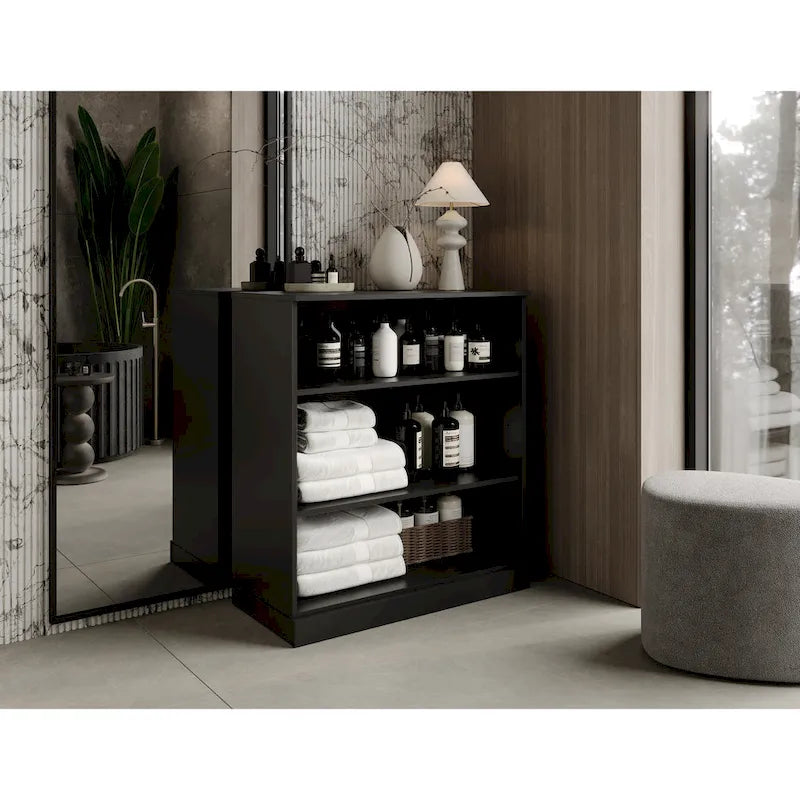 100% Solid Wood 32 Bathroom Cabinet with Adjustable Shelves