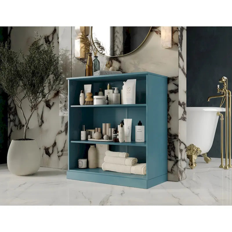100% Solid Wood 32 Bathroom Cabinet with Adjustable Shelves