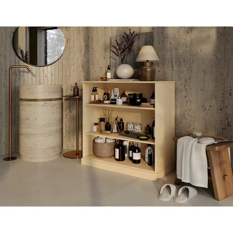 100% Solid Wood 32 Bathroom Cabinet with Adjustable Shelves
