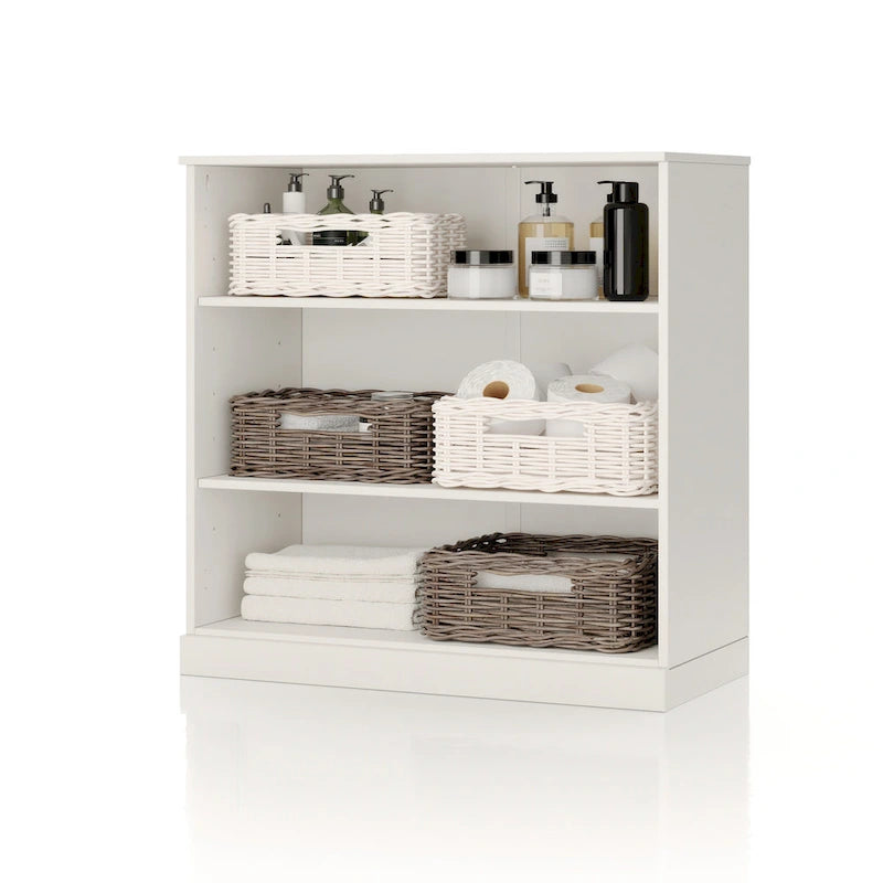 100% Solid Wood 32 Bathroom Cabinet with Adjustable Shelves