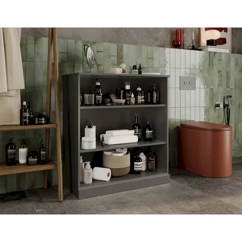 100% Solid Wood 32 Bathroom Cabinet with Adjustable Shelves