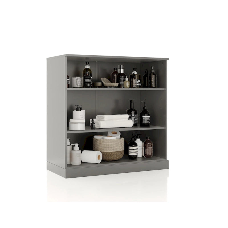 100% Solid Wood 32 Bathroom Cabinet with Adjustable Shelves