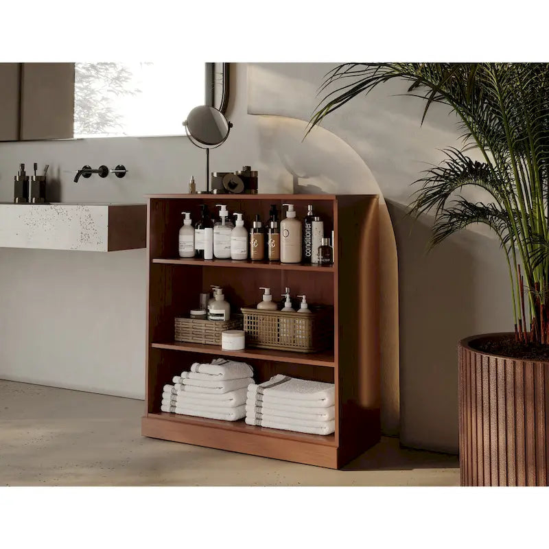 100% Solid Wood 32 Bathroom Cabinet with Adjustable Shelves