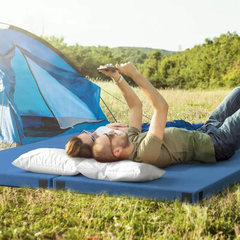 Memory Foam Camping Mattress with Anti-slip Bottom Travel Bag - See Details