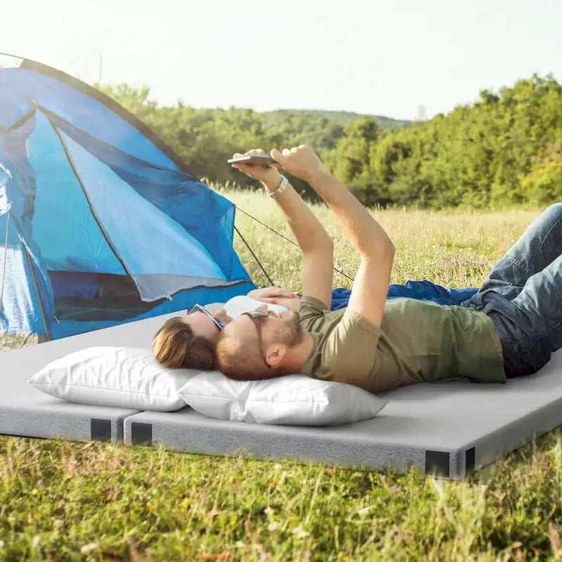 Memory Foam Camping Mattress with Anti-slip Bottom Travel Bag - See Details