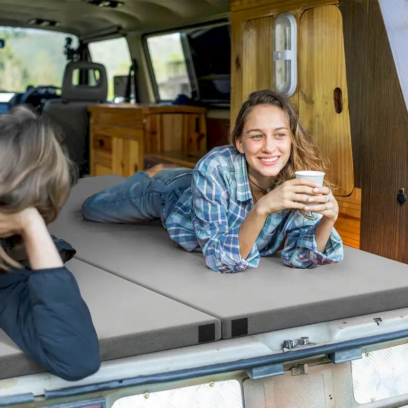 Memory Foam Camping Mattress with Anti-slip Bottom Travel Bag - See Details