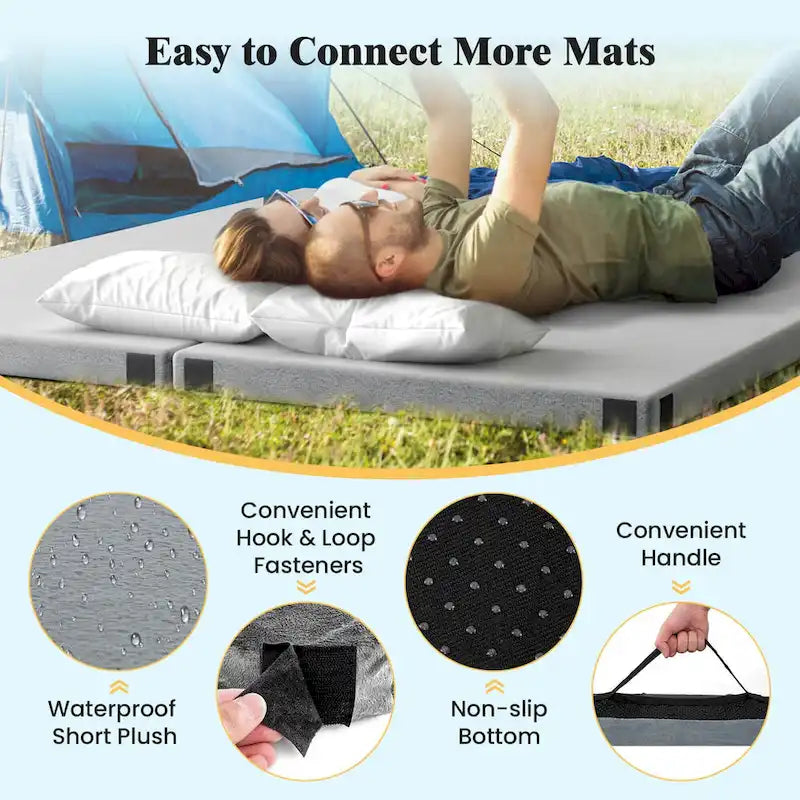 Memory Foam Camping Mattress with Anti-slip Bottom Travel Bag - See Details