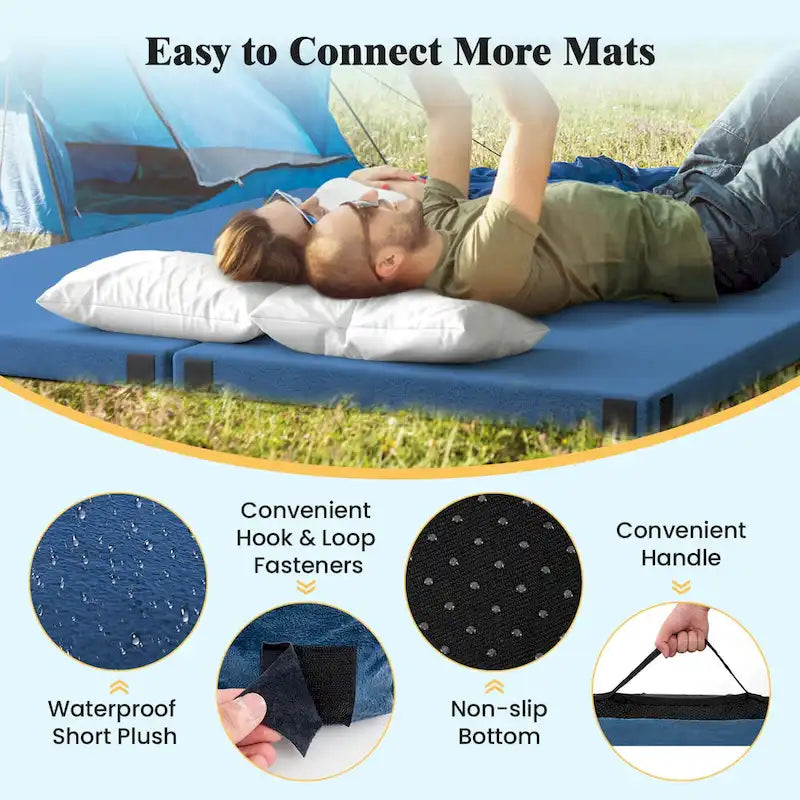 Memory Foam Camping Mattress with Anti-slip Bottom Travel Bag - See Details