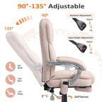 Chaise de bureau de massage chauffante avec repose-pieds, chaise de bureau ergonomique inclinable avec support lombaire et hauteur réglable.