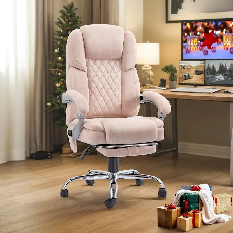 Heated Massage Office Chair with Footrest, Ergonomic Reclining Desk Chair with Lumbar Support and Adjustable Height.