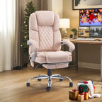 Chaise de bureau de massage chauffante avec repose-pieds, chaise de bureau ergonomique inclinable avec support lombaire et hauteur réglable.