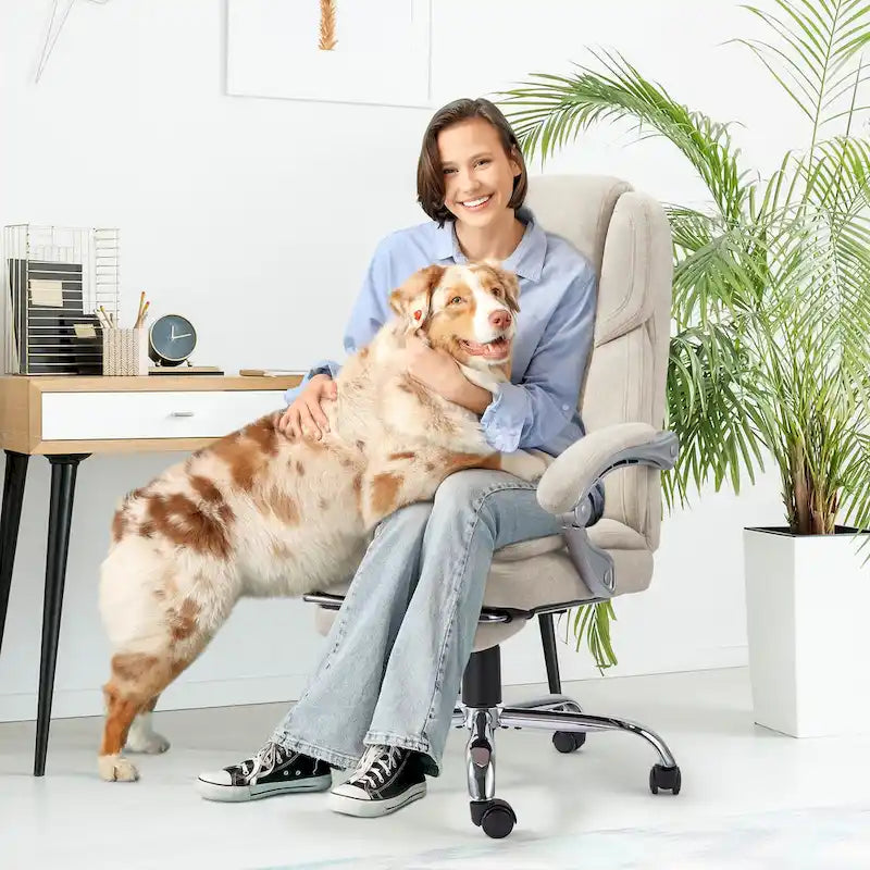 Heated Massage Office Chair with Footrest, Ergonomic Reclining Desk Chair with Lumbar Support and Adjustable Height.