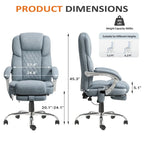 Chaise de bureau de massage chauffante avec repose-pieds, chaise de bureau ergonomique inclinable avec support lombaire et hauteur réglable.