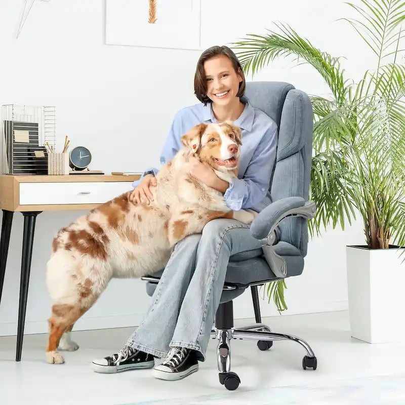 Heated Massage Office Chair with Footrest, Ergonomic Reclining Desk Chair with Lumbar Support and Adjustable Height.