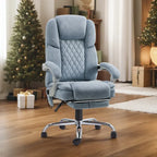 Chaise de bureau de massage chauffante avec repose-pieds, chaise de bureau ergonomique inclinable avec support lombaire et hauteur réglable.