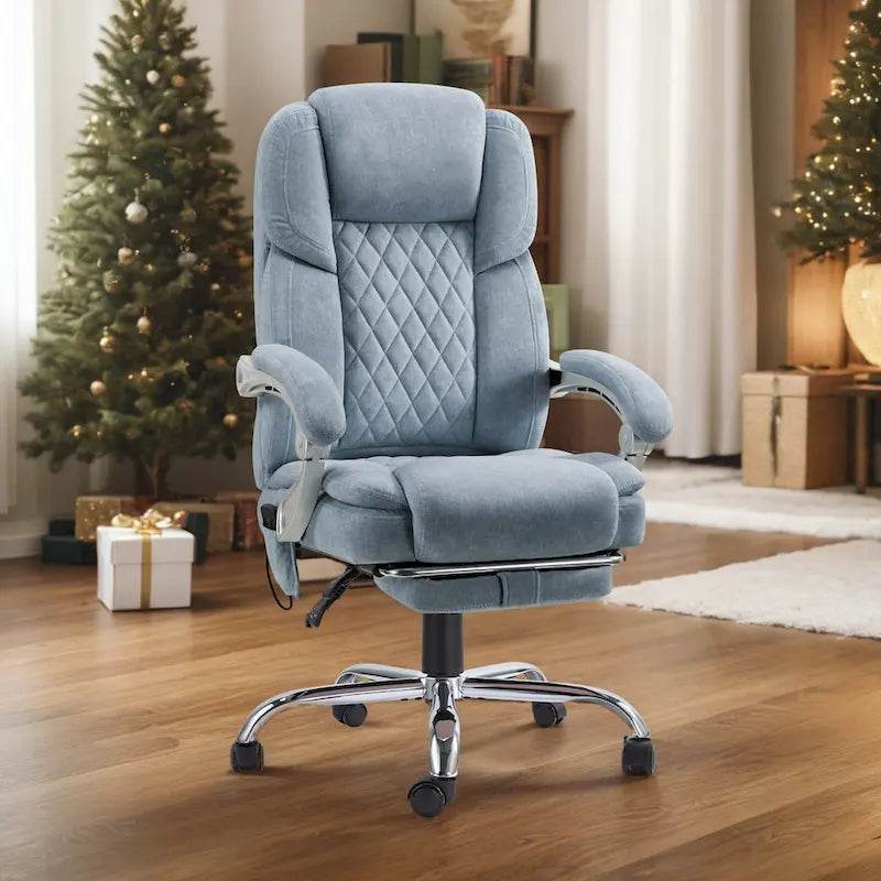 Heated Massage Office Chair with Footrest, Ergonomic Reclining Desk Chair with Lumbar Support and Adjustable Height.