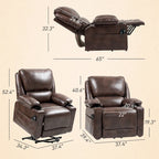 Fauteuil inclinable releveur électrique avec massage vibrant et chauffage, fauteuil inclinable surdimensionné avec télécommande