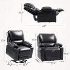 Fauteuil inclinable releveur électrique avec massage vibrant et chauffage, fauteuil inclinable surdimensionné avec télécommande