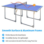 Table de tennis de table taille moyenne 6 pieds, pliable et portable, avec filet, pour jeux intérieurs et extérieurs