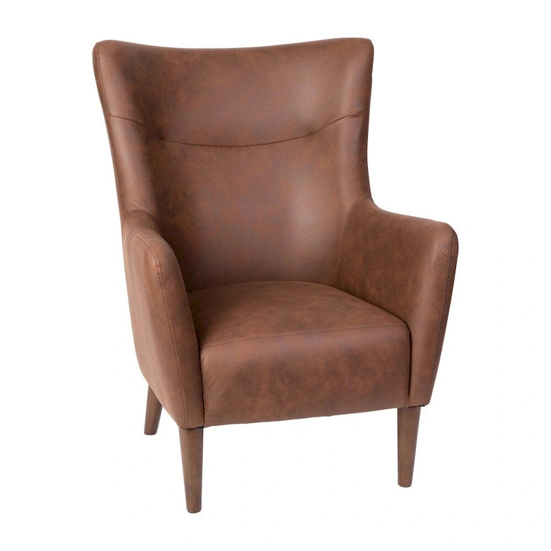 Commercial Upholstered Wingback Accent Chair with Wooden Frame and Legs - 33.25D x 29.75W x 41.25H
