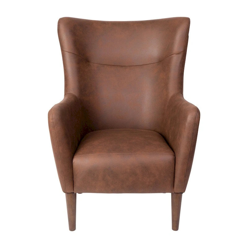 Commercial Upholstered Wingback Accent Chair with Wooden Frame and Legs - 33.25D x 29.75W x 41.25H