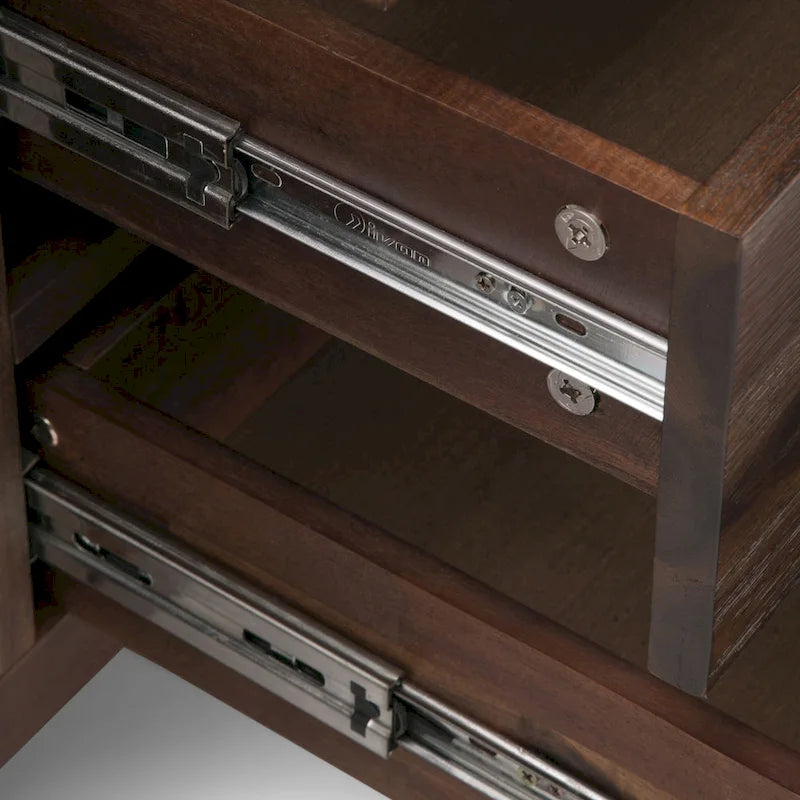 Metal 60 inch Wide Rectangle Modern Industrial Sideboard Buffet in OAK WOOD - 60 x 17 x 30