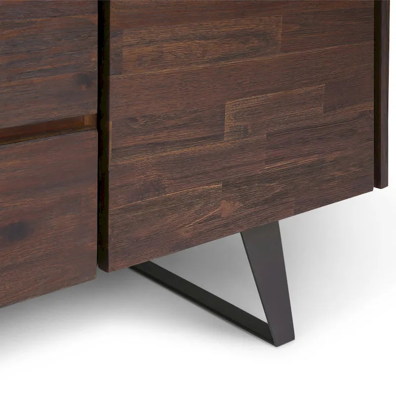 Metal 60 inch Wide Rectangle Modern Industrial Sideboard Buffet in OAK WOOD - 60 x 17 x 30
