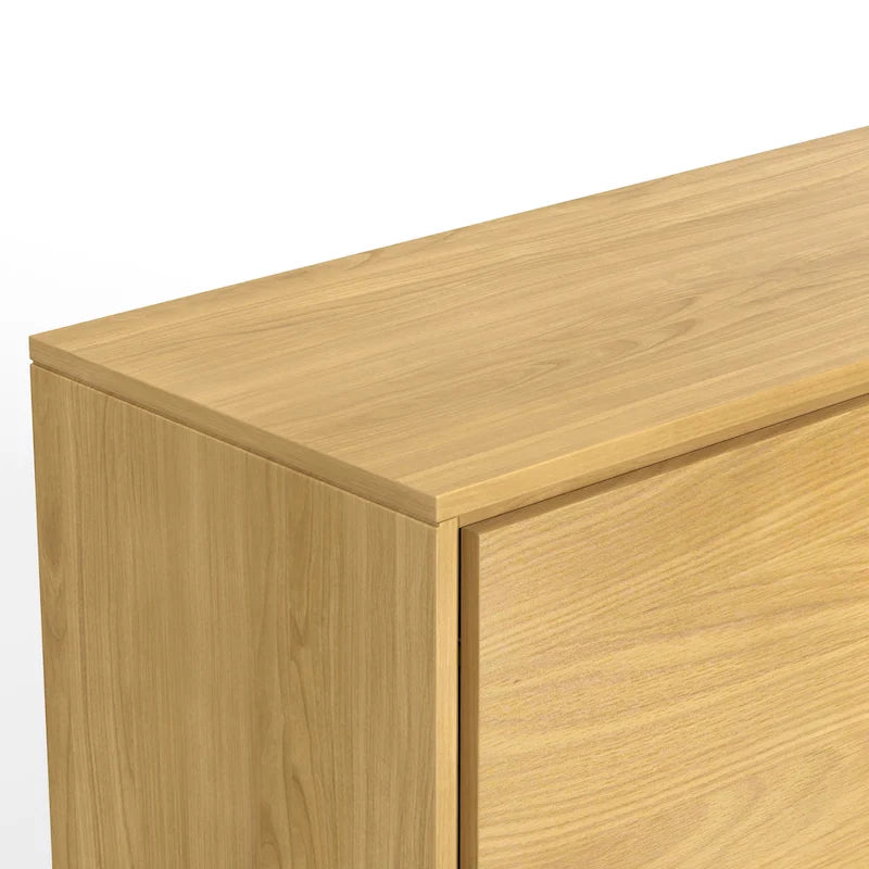 Metal 60 inch Wide Rectangle Modern Industrial Sideboard Buffet in OAK WOOD - 60 x 17 x 30