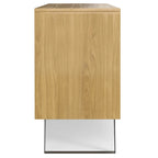 Bahut rectangulaire moderne industriel en MÉTAL de 60 pouces de large en BOIS DE CHÊNE - 60 x 17 x 30