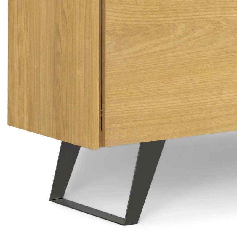 Metal 60 inch Wide Rectangle Modern Industrial Sideboard Buffet in OAK WOOD - 60 x 17 x 30